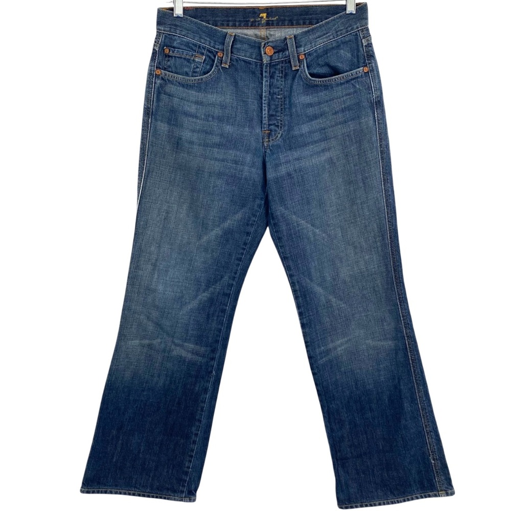 7 For All Mankind Wide Leg Button Fly Jeans A Pocket Size 30